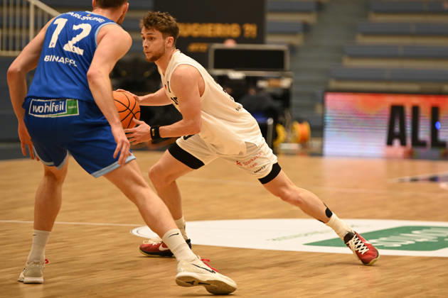 Marc William Friederici, Matchday 4, BARMER 2 Basketball Bundesliga Pro A: ETB Miners vs. PS Karlsruhe LIONS, October 10, 2026; Marc William Friederici, ETB Miners, Matchday 4 of the BARMER 2 Basketball Bundesliga Pro A, ETB Miners vs. PS Karlsruhe LIONS, final score 95–86 after overtime at the Sporthalle am Hallo on October 10, 2026, in front of 768 spectators