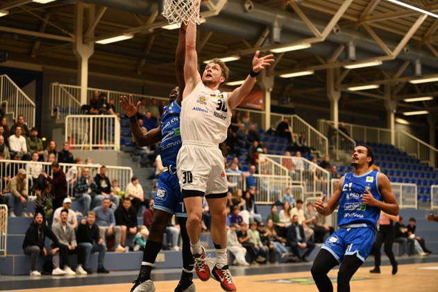 Marc William Friederici, Matchday 4, BARMER 2 Basketball Bundesliga Pro A: ETB Miners vs. PS Karlsruhe LIONS, October 10, 2026. Marc William Friederici, ETB Miners, Matchday 4 of the BARMER 2 Basketball Bundesliga Pro A, ETB Miners vs. PS Karlsruhe LIONS, final score 95–86 after overtime at the Sporthalle am Hallo on October 10, 2026, in front of 768 spectators