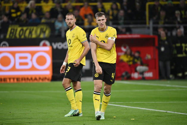 Nico Schlotterbeck, Borussia Dortmund; Waldemar Anton, Borussia Dortmund; September 9, 2026; Soccer, Bundesliga 1; 2026–2027 season; Matchday 5, Borussia Dortmund vs. SV Werder Bremen 2–2. DFL regulations prohibit any use of photographs as image sequences and or quasi-video. Dortmund, Signal Iduna Park, North Rhine-Westphalia, Germany Team2