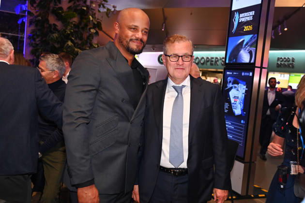 From left: Coach Vincent KOMPANY of Bayern Munich, Jan Christian DREESEN, Chairman of the FCB Board of Directors, at the 2026 Bavarian Sports Awards at BMW Welt, Red Carpet, on October 10, 2026