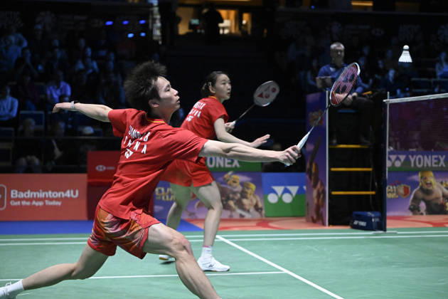Wei Ya Xin (R) and Jiang Zhen Bang of China during mixed doubles final at the badminton Clash of Clans Arctic Open 2026 tournament in Vantaa, Finland, on October 11, 2026. - ANTTI AIMO-KOIVISTO Finland 0JBnB5RHPnk Copyright: xAnttixAimo-Koivistox 0JBnB5RHPnk