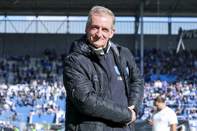 Coach Petrik Sander of 1 FC Magdeburg smiles during the 2. Bundesliga match between 1 FC Magdeburg and Hannover 96, Avnet Arena on October 10, 2026, in Magdeburg, Germany. Photo by Marco Steinbrenner, DeFodi Images. Coach Petrik Sander of 1 FC Magdeburg smiles during the 2nd Bundesliga match between 1 FC Magdeburg and Hannover 96 at Avnet Arena on October 10, 2026 in Magdeburg, Germany. Photo by Marco Steinbrenner, DeFodi Images. DFB and DFL regulations prohibit any use of photographs as image sequences and or quasi-video. Photo by Marco Steinbrenner, DeFodi Images.