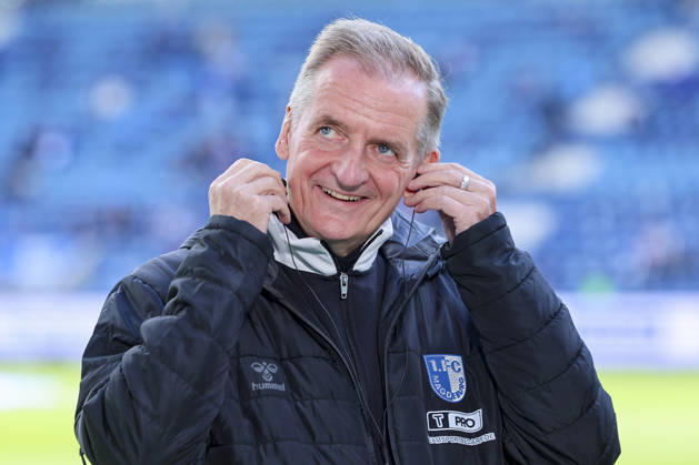 Coach Petrik Sander of 1 FC Magdeburg smiles during the 2. Bundesliga match between 1 FC Magdeburg and Hannover 96, Avnet Arena on October 10, 2026, in Magdeburg, Germany. Photo by Marco Steinbrenner, DeFodi Images. Coach Petrik Sander of 1 FC Magdeburg smiles during the 2nd Bundesliga match between 1 FC Magdeburg and Hannover 96 at Avnet Arena on October 10, 2026 in Magdeburg, Germany. Photo by Marco Steinbrenner, DeFodi Images. DFB and DFL regulations prohibit any use of photographs as image sequences and or quasi-video. Photo by Marco Steinbrenner, DeFodi Images.