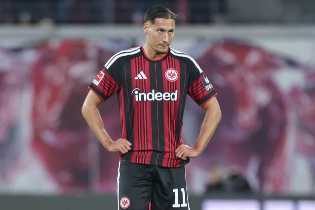 Younes Ebnoutalib of Eintracht Frankfurt looks disappointed during the Bundesliga match between RB Leipzig and Eintracht Frankfurt, Red Bull Arena on October 10, 2026, in Leipzig, Germany. Photo by Marco Steinbrenner, DeFodi Images. Younes Ebnoutalib of Eintracht Frankfurt looks dejected during the Bundesliga match between RB Leipzig and Eintracht Frankfurt at Red Bull Arena on October 10, 2026 in Leipzig, Germany. Photo by Marco Steinbrenner, DeFodi Images. DFB and DFL regulations prohibit any use of photographs as image sequences and or quasi-video. Photo by Marco Steinbrenner, DeFodi Images.