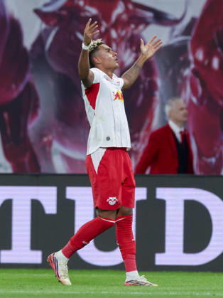 Antonio Nusa of RB Leipzig celebrates his goal to make it 5–0 during the Bundesliga match between RB Leipzig and Eintracht Frankfurt, Red Bull Arena on October 10, 2026, in Leipzig, Germany. Photo by Marco Steinbrenner, DeFodi Images. Antonio Nusa of RB Leipzig celebrates after scoring his team’s fifth goal during the Bundesliga match between RB Leipzig and Eintracht Frankfurt at Red Bull Arena on October 10, 2026 in Leipzig, Germany. Photo by Marco Steinbrenner, DeFodi Images. DFB and DFL regulations prohibit any use of photographs as image sequences and or quasi-video. Photo by Marco Steinbrenner, DeFodi Images.