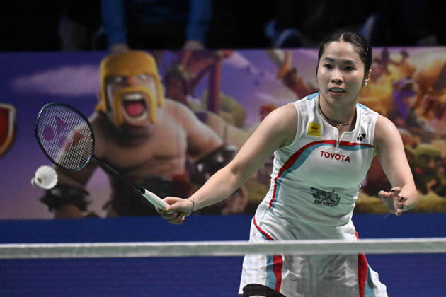 Ratchanok Intanon of Thailand hits a return during her women s singles match against Mia Blichfeldt of Denmark (not pictured) during the finals at the badminton Clash of Clans Arctic Open 2026 tournament in Vantaa, Finland, on October 11, 2026. - ANTTI AIMO-KOIVISTO Finland zHOj8luFI2k Copyright: xAnttixAimo-Koivistox zHOj8luFI2k