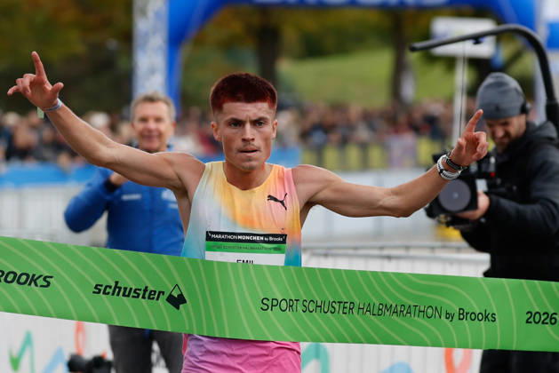 2026 Munich Marathon, Munich, October 11, 2026: Emil MILLAN DE LA OLIVA (SWE) wins the half marathon with a time of 01:03:23 during the 2026 Munich Marathon, Munich, October 11, 2026 Copyright: xBEAUTIFULxSPORTS Kellererx