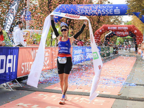 RUNNING - Graz Marathon 2026 GRAZ,AUSTRIA,11.OCT.26 - RUNNING - Graz Marathon. Image shows the rejoicing of Bianca Ederer (AUT).  GEPAxpictures xWolfgangxGrebien