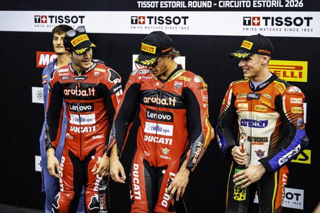 October 11, 2026, Cascais, Lisbon, Portugal: The Podium during the Tissot Superpole Race of the FIM Superbike World Championship, WM, Weltmeisterschaft at Circuito Estoril on October 11, 2026 in Cascais, Portugal. Motorsports 2026: WorldSBK - Tissot Estoril Round - ZUMAr200 20261011_zsp_r200_046 Copyright: xNunoxReisinhox