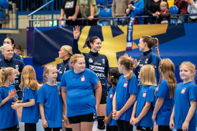 HSG Blomberg Lippe GER vs. Odense Handbold DEN, Handball, EHF Champions League Women, Group Stage, October 11, 2026, 2026–2027 Season, Lemgo: Nuria Bucher (HSG Blomberg Lippe), age 21, during warm-ups at the Lemgo Phoenix Contact Arena, Germany