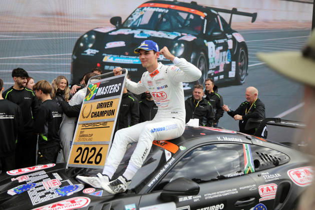 Porsche Sixt Carrera Cup Germany Final at the Hockenheimring, October 9–11, 2026 Porsche Sixt Carrera Cup Germany Final at the Hockenheimring, October 9–11, 2026 Race on Sunday Pictured: Keagan Masters (RSA), 2026 Porsche Sixt Carrera Cup Champion Copyright: xBEAUTIFULxSPORTS Bernhardtx