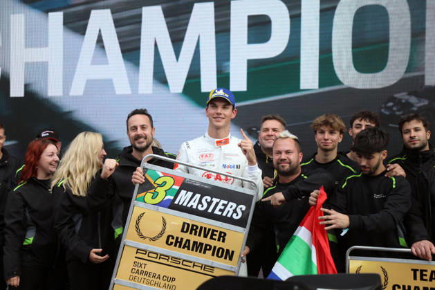 Porsche Sixt Carrera Cup Germany Final at the Hockenheimring, October 9–11, 2026 Porsche Sixt Carrera Cup Germany Final at the Hockenheimring, October 9–11, 2026 Race: Sunday Pictured: Keagan Masters (RSA), 2026 Porsche Sixt Carrera Cup Champion Copyright: xBEAUTIFULxSPORTS Bernhardtx