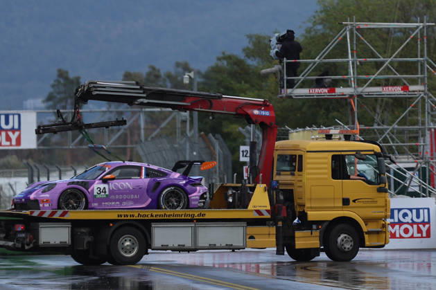 Hockenheim, Germany, October 9–11, 2026 Porsche Sixt Carrera Cup Germany 2026 Season Finale Hockenheimring Sunday Race 2 Pictured: Dirk Schouten (NED) 34 Car being towed Hockenheimring, Baden-Württemberg Copyright: xFotostandx xFWMEDIAx
