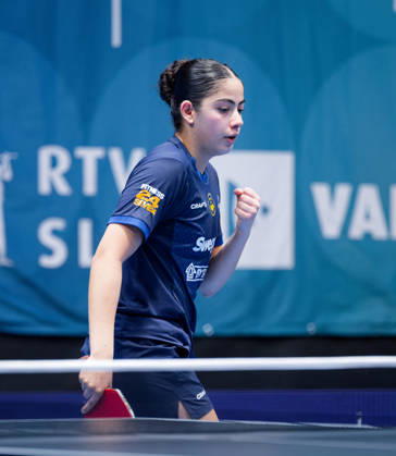 Angelina Bebawy of Sweden (photo ms0999b) at the 2026 European Table Tennis Championships in Ljubljana LJUBLJANA, SLOVENIA, OCTOBER 11, 2026 Angelina Bebawy of Sweden (photo ms0999b) in action at the European Table Tennis Championships at Stozice Arena in Ljubljana, Slovenia. Photo by Manfred Schillings. Ljubljana, Stozice Arena, Slovenia
