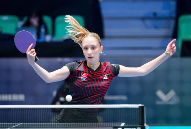 Dominika Wiltschkova of Slovakia (photo ms1030b) at the 2026 European Table Tennis Championships in Ljubljana LJUBLJANA, SLOVENIA, OCTOBER 11, 2026 Dominika Wiltschkova of Slovakia (photo ms1030b) in action at the European Table Tennis Championships at Stozice Arena in Ljubljana, Slovenia. Photo by Manfred Schillings. Ljubljana, Stozice Arena, Slovenia
