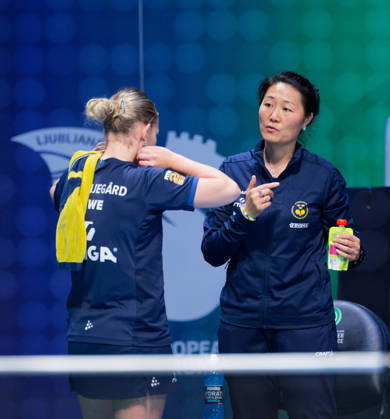 Fang Zhang of Sweden (photo ms1129b) at the 2026 European Table Tennis Championships in Ljubljana LJUBLJANA, SLOVENIA, OCTOBER 11, 2026 Fang Zhang of Sweden (photo ms1129b) in action at the European Table Tennis Championships at Stozice Arena in Ljubljana, Slovenia. Photo by Manfred Schillings. Ljubljana, Stozice Arena, Slovenia