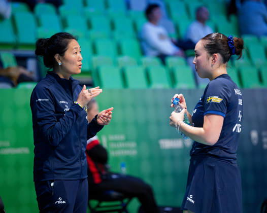 Fang Zhang of Sweden (photo ms1051b) at the 2026 European Table Tennis Championships in Ljubljana LJUBLJANA, SLOVENIA, OCTOBER 11, 2026 Fang Zhang of Sweden (photo ms1051b) in action at the European Table Tennis Championships at Stozice Arena in Ljubljana, Slovenia. Photo by Manfred Schillings. Ljubljana, Stozice Arena, Slovenia
