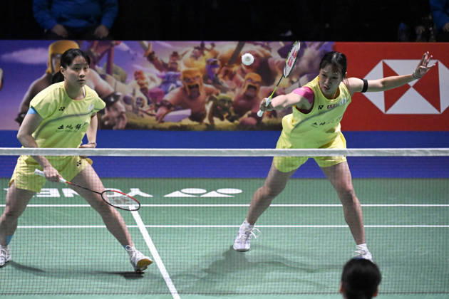 Lin Jhih Yun (L) and Hsu Yin-Hui (R) of Taiwan during their women s doubles match against Chen Fan Shu Tian and Luo Xu Min of China (not pictured) during the finals at the badminton Clash of Clans Arctic Open 2026 tournament in Vantaa, Finland, on October 11, 2026. - ANTTI AIMO-KOIVISTO Finland b4RZ9OJ7p5M Copyright: xAnttixAimo-Koivistox b4RZ9OJ7p5M