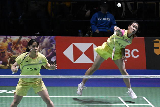 Lin Jhih Yun (L) and Hsu Yin-Hui (R) of Taiwan during their women s doubles match against Chen Fan Shu Tian and Luo Xu Min of China (not pictured) during the finals at the badminton Clash of Clans Arctic Open 2026 tournament in Vantaa, Finland, on October 11, 2026. - ANTTI AIMO-KOIVISTO Finland mwBnLd8vxqs Copyright: xAnttixAimo-Koivistox mwBnLd8vxqs