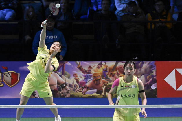 Lin Jhih Yun (L) and Hsu Yin-Hui (R) of Taiwan during their women s doubles match against Chen Fan Shu Tian and Luo Xu Min of China (not pictured) during the finals at the badminton Clash of Clans Arctic Open 2026 tournament in Vantaa, Finland, on October 11, 2026. - ANTTI AIMO-KOIVISTO Finland pHbmSddOYCA Copyright: xAnttixAimo-Koivistox pHbmSddOYCA