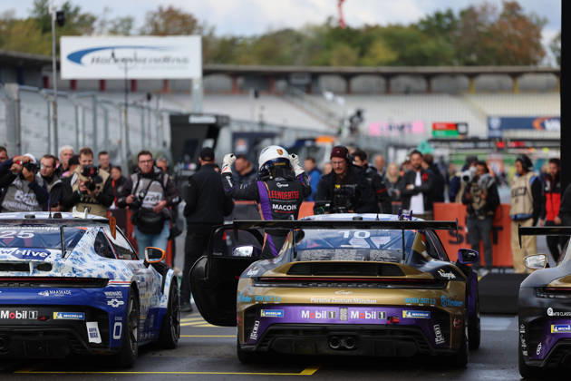 Hockenheim, Germany, October 9–11, 2026 Porsche Sixt Carrera Cup Germany 2026 Season Finale at the Hockenheimring, Sunday, Race 2. Pictured: Niels Langeveld (NED 10) celebrates his victory at the Hockenheimring in Baden-Württemberg. Copyright: xFotostandx xFWMEDIAx