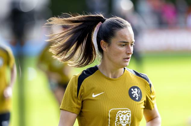 ZEIST - Caitlin Dijkstra during a training session of the Dutch women s football team in preparation for the World Cup qualifying match against Hungary. SANDER KONING ANP xVIxANPxSportx xxANPxIVx 572125172 originalFilename: 572125172