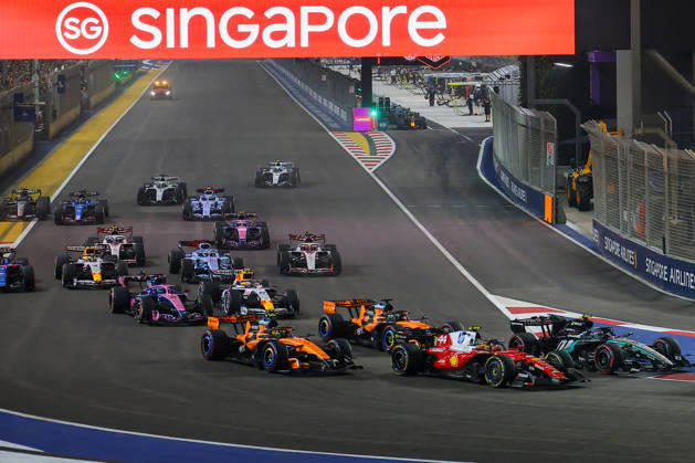 2026 Formula 1 Singapore Grand Prix SINGAPORE - OCTOBER 11: Drivers compete during the Formula 1 Singapore Grand Prix at the Marina Bay Street Circuit in Singapore on October 11, 2026. The race consists of 62 laps, with drivers facing intense tropical heat and high humidity on a demanding street circuit featuring 19 corners and few long straights. Daniel Ceng Anadolu Singapore Singapore. Editorial use only. Please get in touch for any other usage.  Copyright: x2026xAnadoluxDanielxCengx