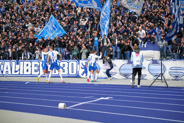 Mads Pedersen, Hertha BSC, 22, shot on goal for the 1-0 lead; Hertha celebrates; GER; Hertha BSC vs. SPVGG Greuther Fürth; 2. Bundesliga; 2026-27 season; Matchday 7, October 11, 2026 DFL regulations prohibit any use of photographs as image sequences and or quasi-video GER, Hertha BSC vs. SPVGG Greuther Fürth, 2. Bundesliga, 2026–27 season, Matchday 7, October 11, 2026, Berlin Copyright: xClaudiusxRauch,xEibner-Pressefotox xClaudiusxRauchx EP_CRH