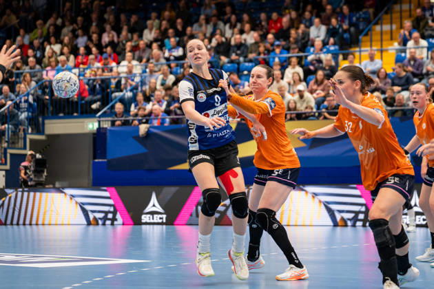 HSG Blomberg Lippe GER vs. Odense Handbold DEN, Handball, EHF Champions League Women, Group Stage, October 11, 2026, 2026–2027 Season, Lemgo’s Nieke Kuehne, HSG Blomberg Lippe, No. 9 on offense, Lemgo Phoenix Contact Arena, Germany