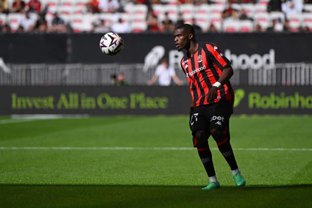 FOOTBALL : OGC Nice VS RC Strasbourg Alsace - Ligue 1 McDonald s - 11 10 2026 Niels Nkounkou (OGCN) - Ligue 1 McDonald™s match between OGC Nice and Racing Club de Strasbourg Alsace on October 11, 2026 at the Allianz Riviera Stadium in Nice. NiceFrance  Copyright: xWilliamxCannarellax