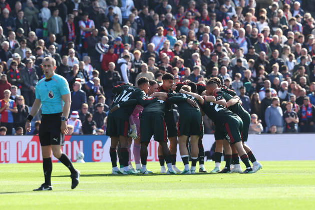 11th October 2026; Selhurst Park, London, England; Premier League Football, Crystal Palace versus Nottingham Forest; Nottingham Forest pre-match starting team huddle KatiexChan
