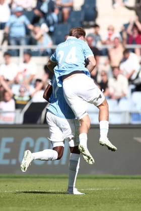 IPA89549566 - Nuno Tavares of Societa Sportiva Lazio scores the goal to make it 1-0 during the 2026 2027 Serie A match between S.S. Lazio and A.C. Monza at the Stadio Olimpico in Rome, Italy. Copyright: xMatteoxCassoni IPAxSportx xx IPA89549566