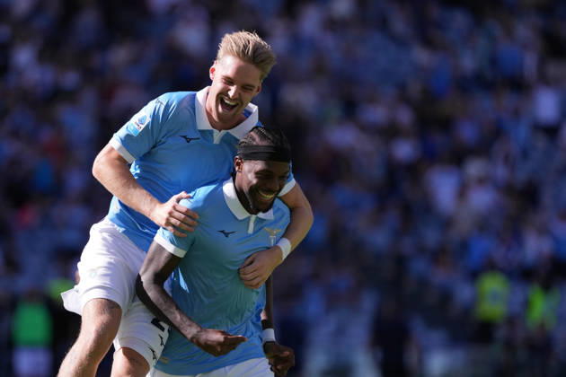 Lazio™s Nuno Tavares celebrates after scoring during the Serie A EniLive soccer match between Lazio and Monza at the Rome s Olympic stadium, Italy - Sunday October 11, 2026 - Soccer ( Photo by Alfredo Falcone LaPresse ) Copyright: xAlfredoxFalcone LaPressex