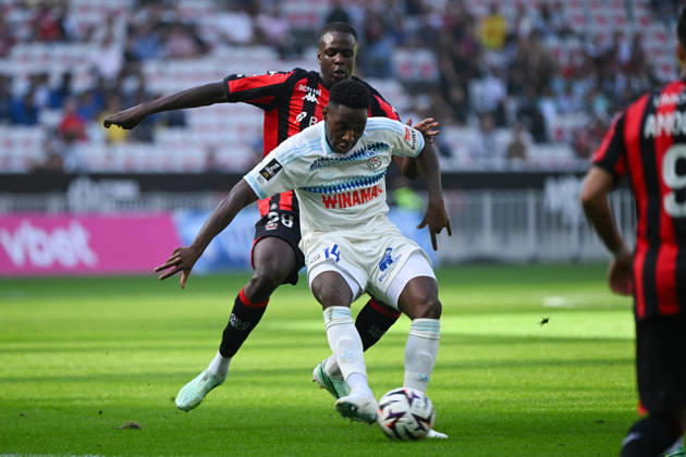 FOOTBALL : OGC Nice VS RC Strasbourg Alsace - Ligue 1 McDonald s - 11 10 2026 Dario Essugo (RCSA) - Ligue 1 McDonald™s match between OGC Nice and Racing Club de Strasbourg Alsace on October 11, 2026 at the Allianz Riviera Stadium in Nice. NiceFrance  Copyright: xWilliamxCannarellax