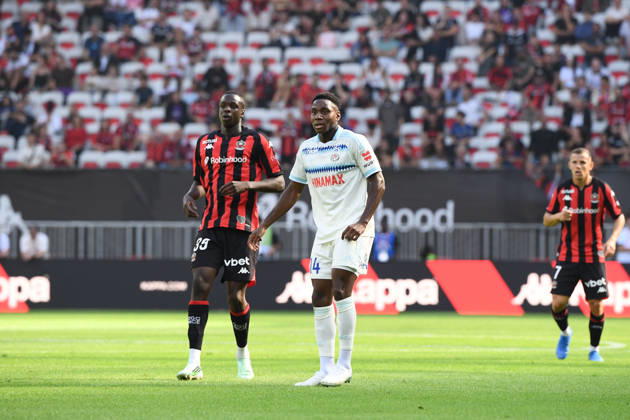 OGC Nice v RC Strasbourg Alsace - Ligue 1 McDonald s 2026 2027 Djibril COULIBALY of Nice and Dario Essugo of Strasbourg during Ligue 1 McDonald s match between Nice and Strasbourg at Allianz Riviera Stadium on October 11, 2026 in Nice, France. Nice France  Copyright: xIconxSportx 776573383