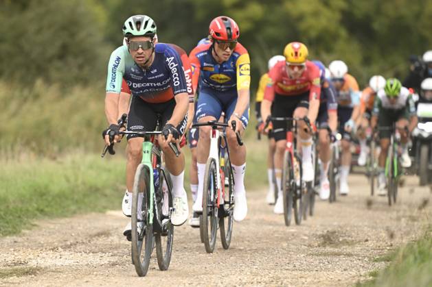 Paris Tours 2026 Cycling Race TOURS, FRANCE - OCTOBER 11 : Bissegger Stefan (SUI) of Decathlon CMA CGM Team during the 120th edition of Paris Tours an UCI ProSeries 1.Pro one day cycling road race for Men Elite of 216.2 km with start in Chartres and finish in Tours on October 11, 2026 in Tours, France, 11 10 2026 ( Motordriver Guy De Vuyst - Tours France  Copyright: xNicoxVereeckenx
