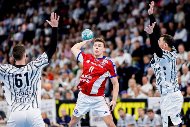 Kiel, October 11, 2026; Handball, 2026–27 Bundesliga 1, THW Kiel vs. Handball Club Hamburg; Hendrik Pekeler (THW Kiel), 61; Nicolaj Jörgensen (HC Hamburg), 11; Domagoj Duvnjak (THW Kiel), 4