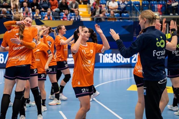 HSG Blomberg Lippe GER vs. Odense Handbold DEN, Handball, EHF Champions League Women, Group Stage, October 11, 2026, 2026–2027 Season, Lemgo’s Tina Abdulla of Odense Handbold celebrates after the victory against HSG Blomberg Lippe (GER) at the Phoenix Contact Arena in Lemgo, Germany