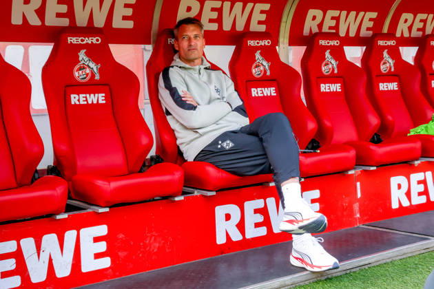 October 11, 2026, xkwix, Soccer, Bundesliga, 1. FC Köln vs. Borussia Mönchengladbach, RheinEnergieSTADION, Matchday 5, 2026–2027 season: Alexander Blessin, Borussia Mönchengladbach coach, on the bench before the game. DFB regulations prohibit any use of photographs as image sequences and or quasi-video. Photo: xKamilxWilkowskixPressefotoKochx, North Rhine-Westphalia, Germany