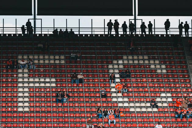 October 11, 2026, xkwix, Soccer, Bundesliga, 1. FC Köln vs. Borussia Mönchengladbach, RheinEnergieSTADION, Matchday 5, 2026–2027 season. People are standing under the dark roof of the stadium with FC lettering on the seats. DFB regulations prohibit any use of photographs as image sequences and or quasi-video. Photo: xKamilxWilkowskixPressefotoKochx, North Rhine-Westphalia, Germany