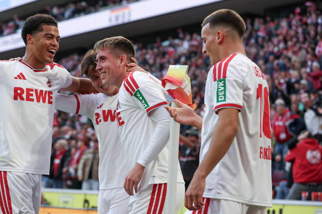 1 Bundesliga 26 27 1 FC Cologne vs. Borussia Mönchengladbach on October 11, 2026, at the RheinEnergieSTADION in Cologne—cheers, goal celebrations, Goal scorers, goal scorer Isak Johannesson of Cologne 8 celebrates after scoring the 1–0 goal MH