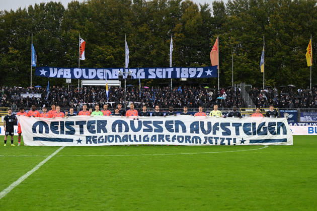 October 11, 2026, GER, Soccer, Regionalliga Nord, Matchday 13, 2026–2027 Season, Oldenburg, Marschweg Stadium, VfB Oldenburg vs. BSV Kickers Emden: Champions Must Be Promoted, Oldenburg, Marschweg Stadium, Lower Saxony, Germany Copyright: xnordphotoxGmbHx xRojahnx