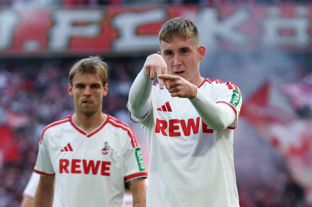 1 Bundesliga 26 27 1 FC Cologne vs. Borussia Mönchengladbach on October 11, 2026, at the RheinEnergieSTADION in Cologne—cheers, goal celebrations, Goal scorers, goal scorer Isak Johannesson of Cologne 8 celebrates after scoring the 1–0 goal MH
