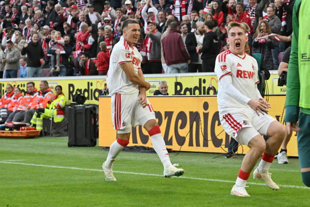 Celebration 1 0 Isak Johannesson 1 FC Cologne, Said El Mala 1 FC Cologne, April 11, 2026, Soccer 1 Bundesliga, 2026–2027 Season, Matchday 5, 1. FC Köln vs. Borussia Mönchengladbach. DFL regulations prohibit any use of photographs as image sequences and or quasi-video. Cologne, RheinEnergie Stadium, North Rhine-Westphalia, Germany Team2