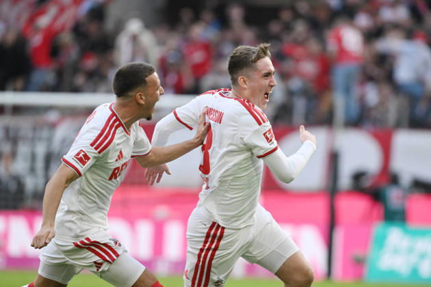 Celebration 1 0 Isak Johannesson 1 FC Cologne, Said El Mala 1 FC Cologne, April 11, 2026, Soccer 1 Bundesliga, 2026–2027 Season, Matchday 5, 1. FC Köln vs. Borussia Mönchengladbach. DFL regulations prohibit any use of photographs as image sequences and or quasi-video. Cologne, RheinEnergie Stadium, North Rhine-Westphalia, Germany Team2