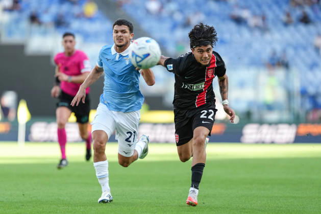 Reda Belahyane of SS Lazio and Exequiel Zeballos of AC Monza during the Serie A 2026 2027 football match between SS Lazio and AC Monza at Stadio Olimpico in Rome (Italy), October 11, 2026. AntoniettaxBaldassarre