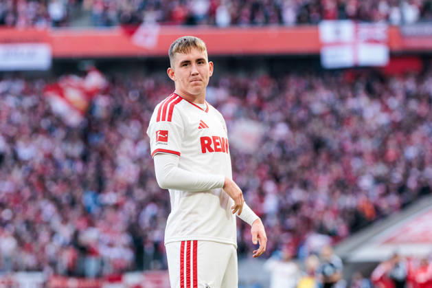 KOELN, GERMANY - OCTOBER 11: Isak Johannesson (1. FC Koeln, 8) celebrates scoring the 1:0 goal during the Bundesliga match between 1. FC Koeln vs. Borussia Moenchengladbach at Rheinenergie-Stadion on matchday 5 of the 1. Bundesliga on October 11, 2026 in Koeln, Germany. DFL REGULATIONS PROHIBIT ANY USE OF PHOTOGRAPHS AS IMAGE SEQUENCES AND OR QUASI-VIDEO. North Rhine Westphalia Germany Copyright: xSteffiexWunderlx