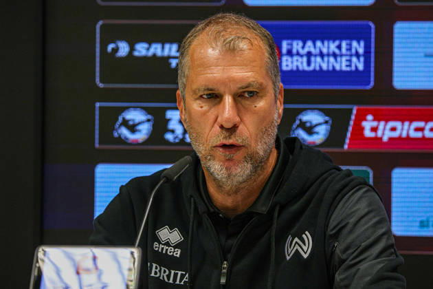 Coach Jochen Seitz, head coach of SV Wehen Wiesbaden, at the press conference following the match between FC Ingolstadt 04 and SV Wehen Wiesbaden on October 11, 2026, DFB regulations prohibit any use of photographs as image sequences and or quasi-video. GER, Soccer, 3. Liga, Matchday 8, FC Ingolstadt 04 vs. SV Wehen Wiesbaden, October 11, 2026, Audi Sportpark Ingolstadt Copyright: xEibner-Pressefoto OliverxSTRISCHx EP-OSH