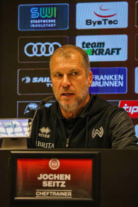 Coach Jochen Seitz, head coach of SV Wehen Wiesbaden, at the press conference following the match between FC Ingolstadt 04 and SV Wehen Wiesbaden on October 11, 2026, DFB regulations prohibit any use of photographs as image sequences and or quasi-video. GER, Soccer, 3. Liga, Matchday 8, FC Ingolstadt 04 vs. SV Wehen Wiesbaden, October 11, 2026, Audi Sportpark Ingolstadt Copyright: xEibner-Pressefoto OliverxSTRISCHx EP-OSH