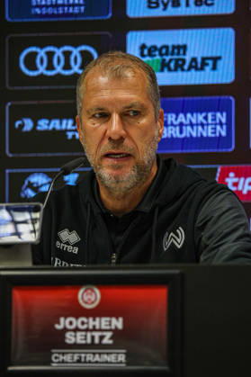 Coach Jochen Seitz, head coach of SV Wehen Wiesbaden, at the press conference following the match between FC Ingolstadt 04 and SV Wehen Wiesbaden on October 11, 2026, DFB regulations prohibit any use of photographs as image sequences and or quasi-video. GER, Soccer, 3. Liga, Matchday 8, FC Ingolstadt 04 vs. SV Wehen Wiesbaden, October 11, 2026, Audi Sportpark Ingolstadt Copyright: xEibner-Pressefoto OliverxSTRISCHx EP-OSH